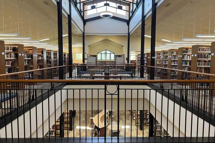 Interior of Masland Library at Cairn University
