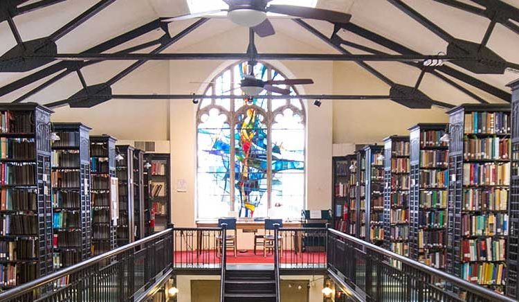 Interior of Krauth Memorial Library at United Lutheran Seminary in Philadelphia